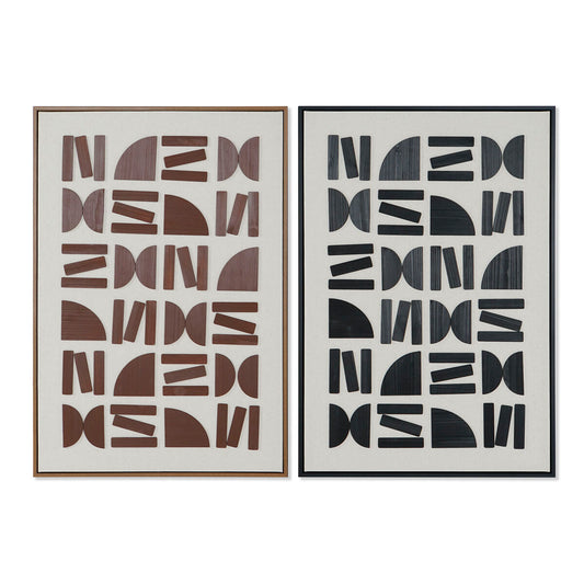 Maalaus Home ESPRIT Ruskea Musta Beige Abstrakti Moderni 63 x 3,8 x 93 cm (2 osaa)